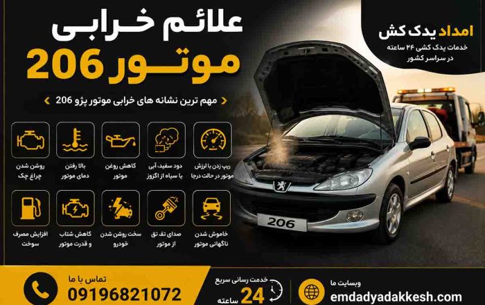 علائم خرابی موتور 206